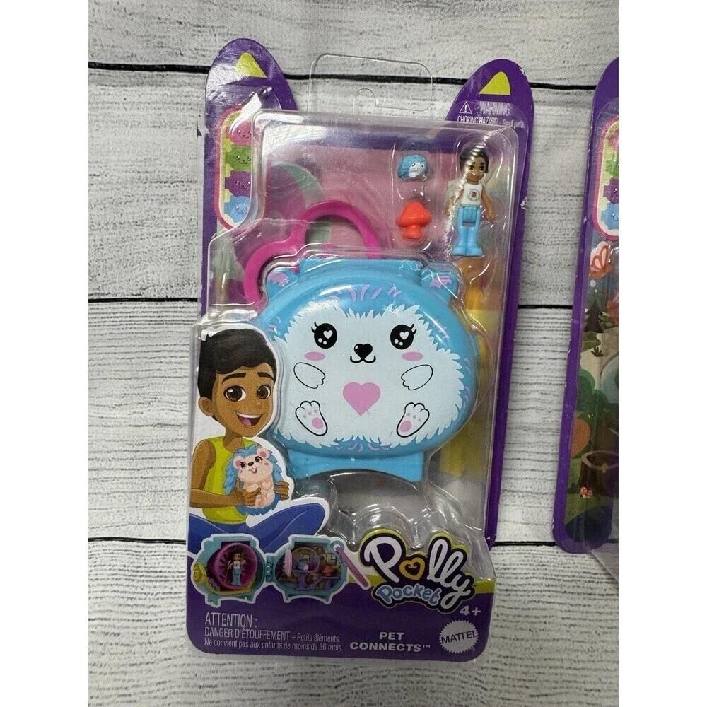 SET Of 2 Polly Pocket Pet Connects Micro Playset NEW